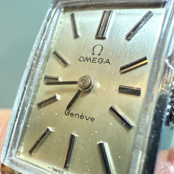 Omega Genève Tank Watch. White gold case. Collectors vintage piece from 1960’s. - Picture 5 of 9
